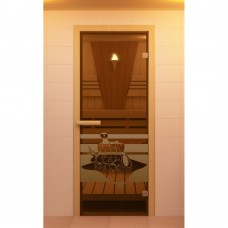 Дверь для сауны, серия "Банный день", стекло бронзовое